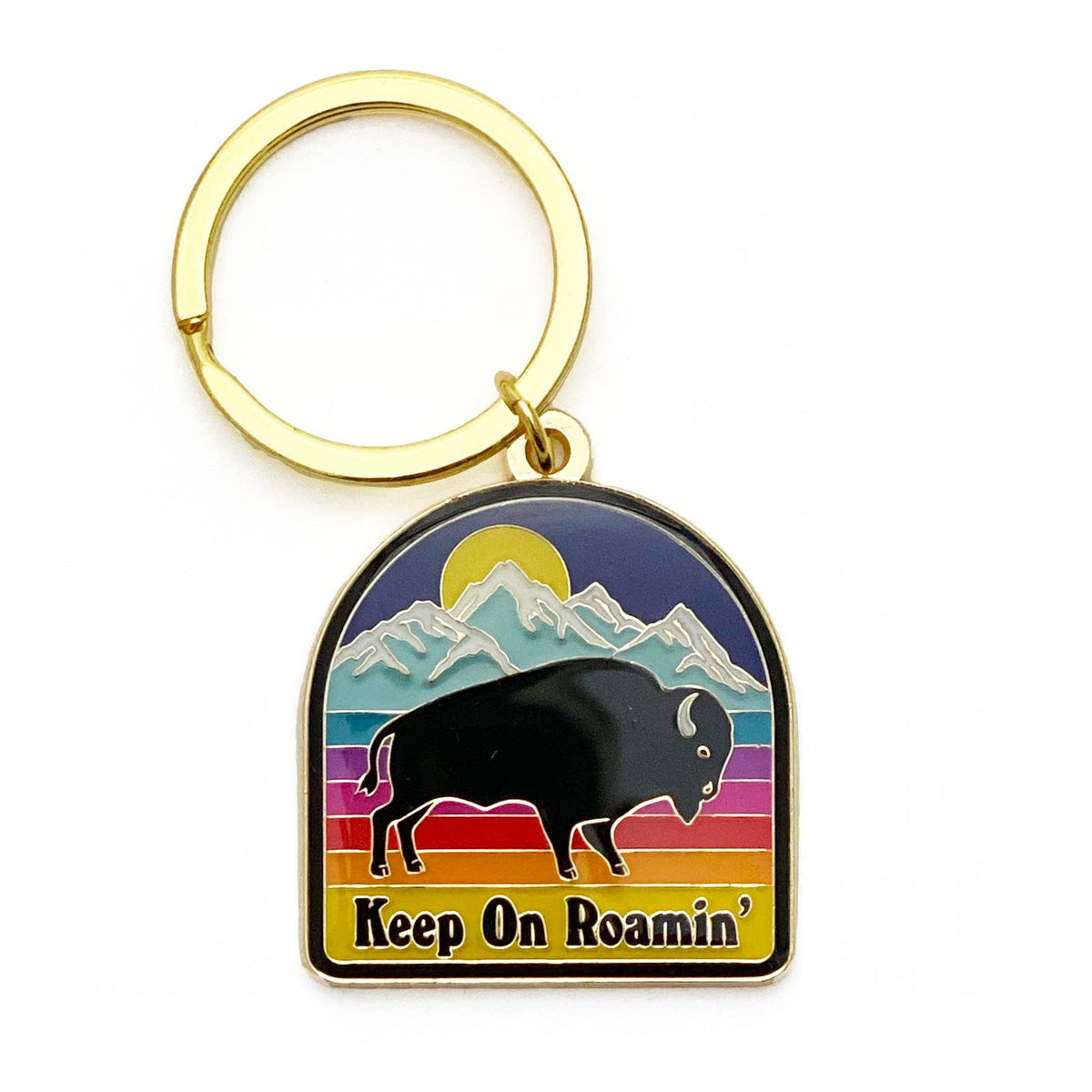 Lucky Horse Press • Bison Enamel Keychain