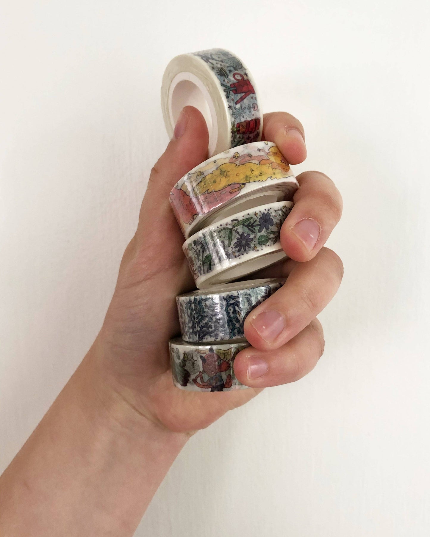 Natalie Anderson • Green and Purple Sleepy Flowers Washi Tape