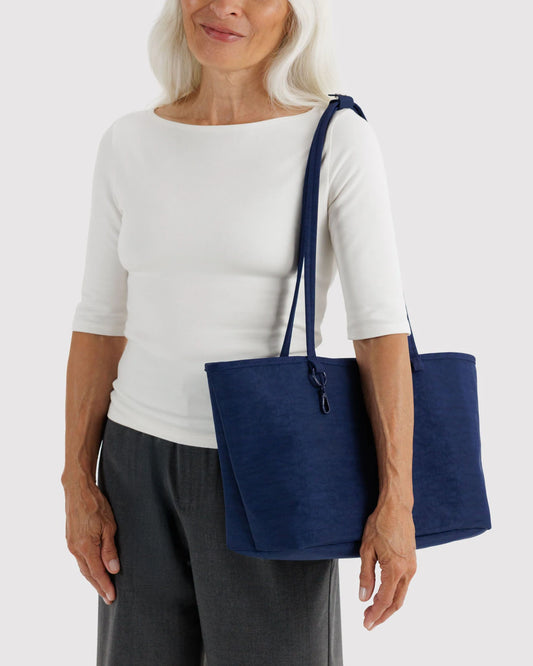 BAGGU • “Navy Mix” Medium Nylon Reversible Tote