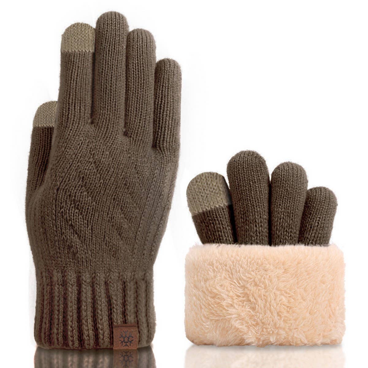 Knitted Thickened Fleece Touch Screen Gloves