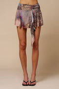 Animal Print Asymmetrical Fit & Flare Mini Skirt