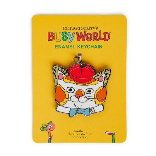 Huck Cat Richard Scarry Enamel Keychain