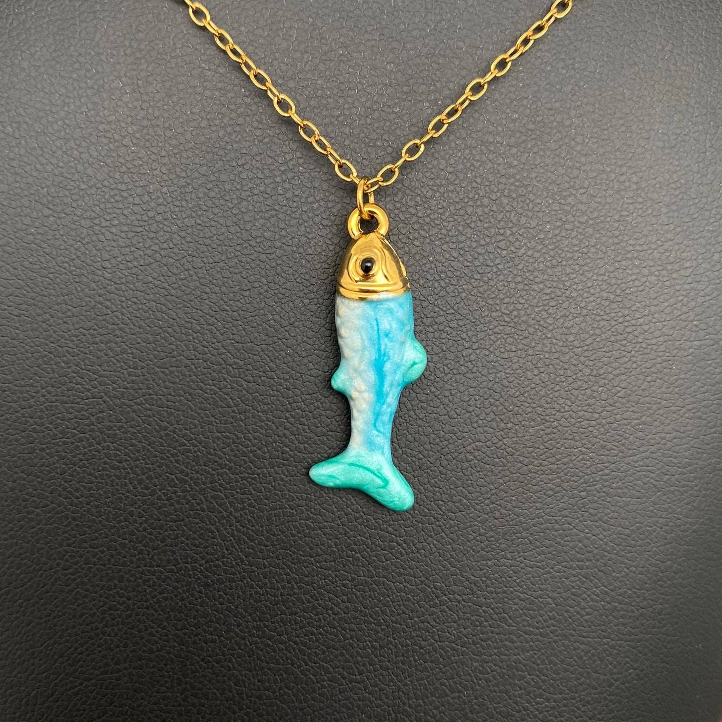 Enamel Fish 18K Gold Plated Stainless Steel Necklace - FGS