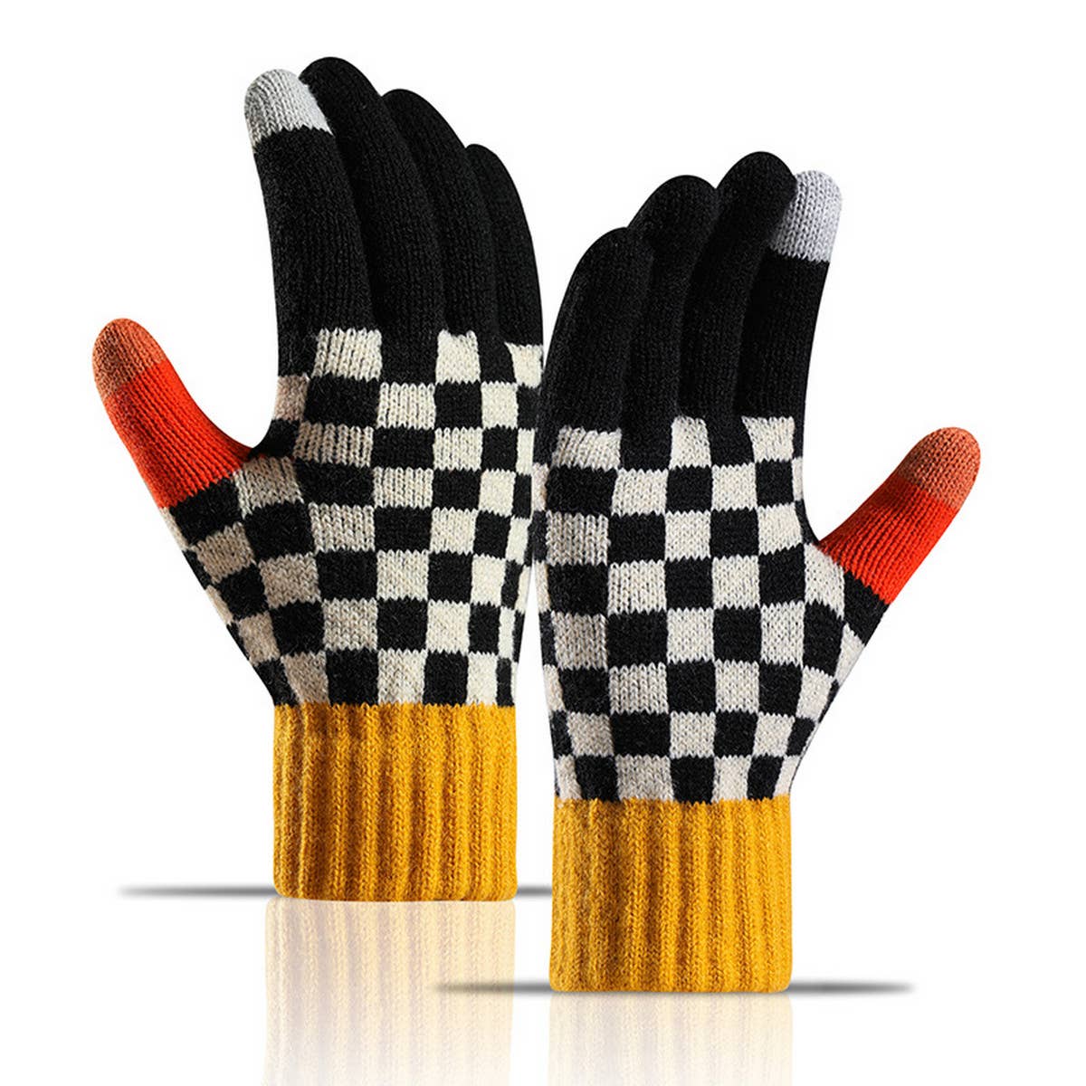 Striped Knit Gloves