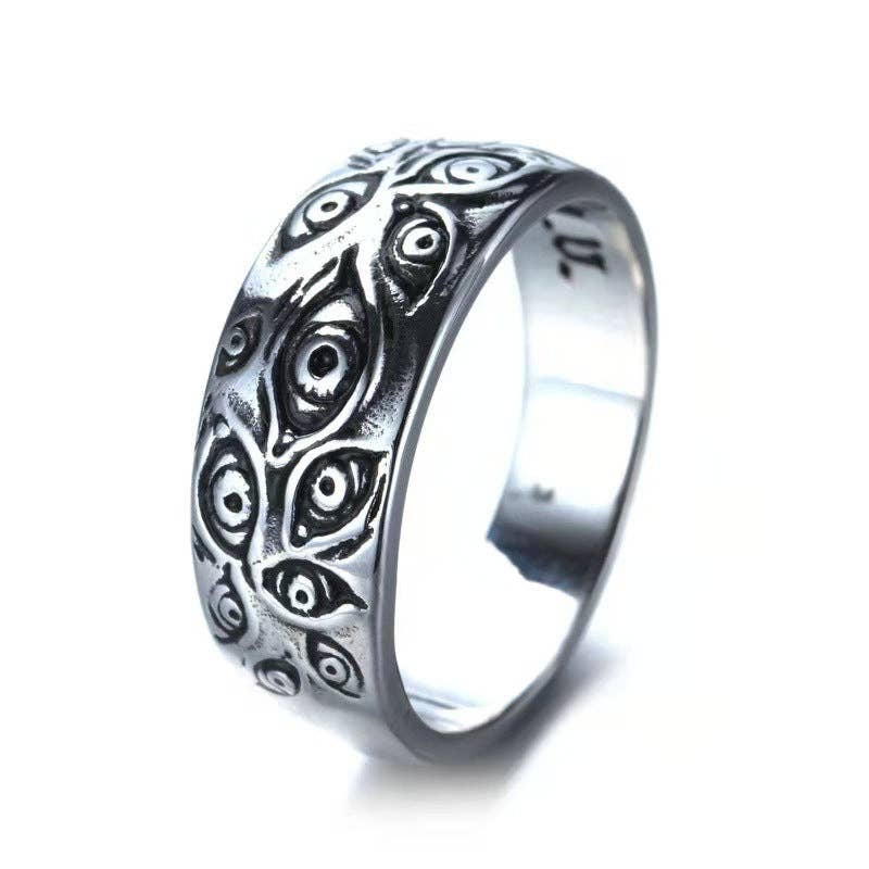 Demon Eyes Ring Alloy Geometric, Size 13