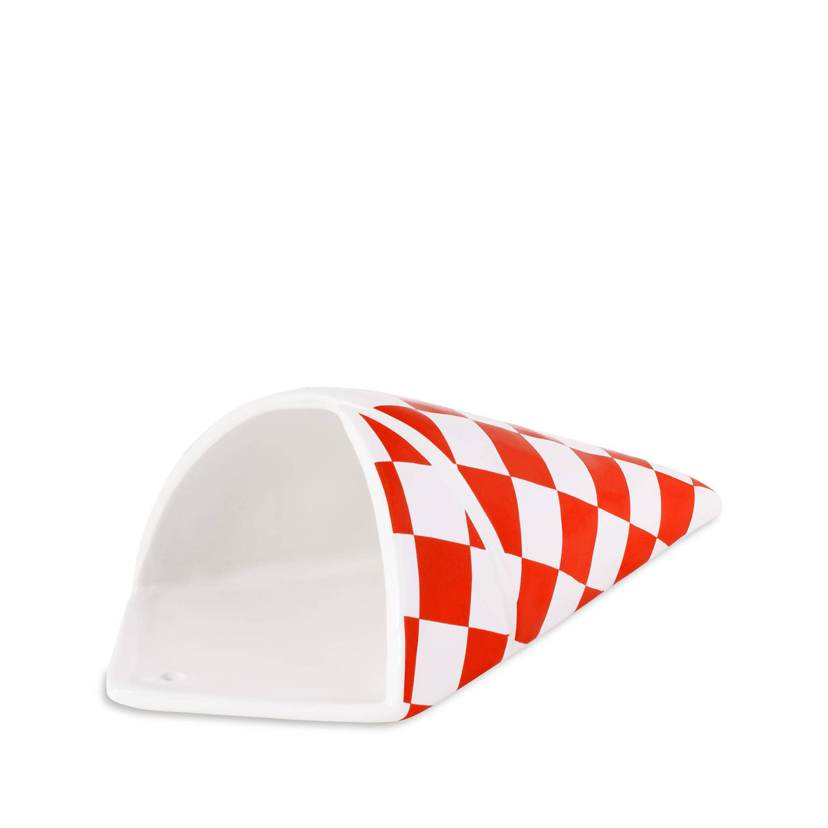 Wall Vase, Checker Bag Ceramic