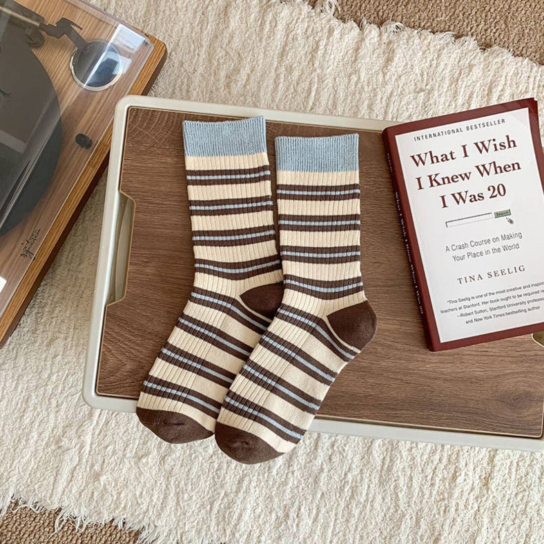 Striped-Ribbed Women's Socks
