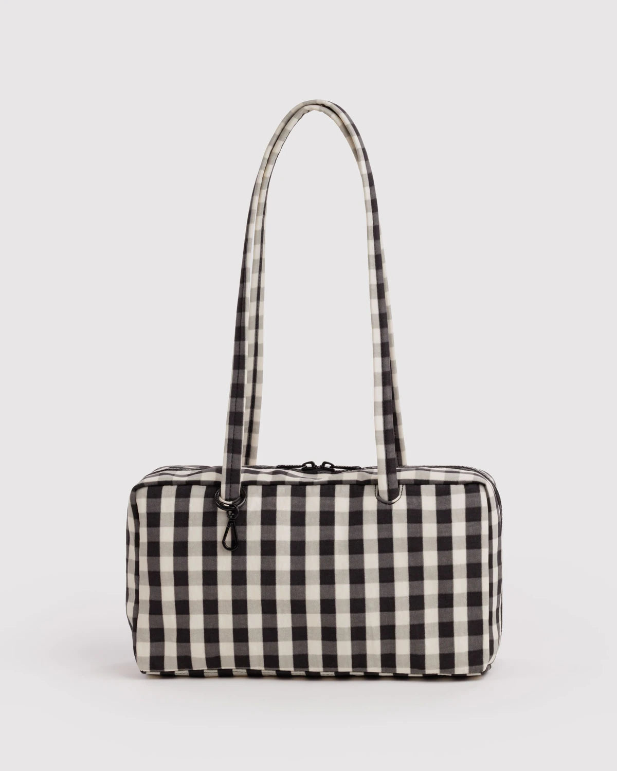 BAGGU • “Black And Cream Gingham” Nylon Bowler Bag