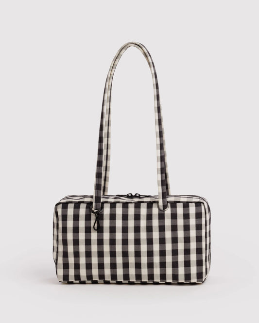 BAGGU • “Black And Cream Gingham” Nylon Bowler Bag
