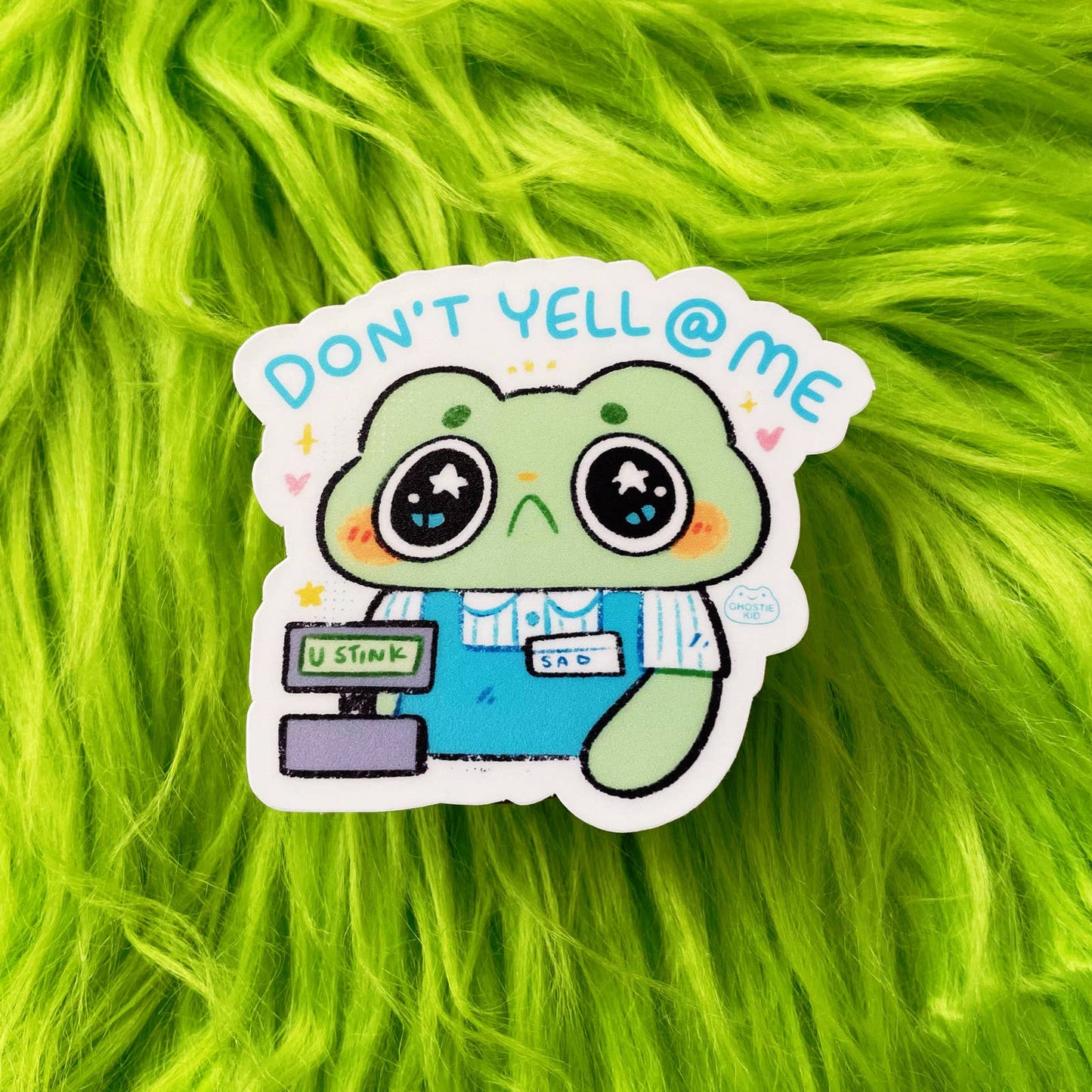 Ghostiekid • Don't Yell at Me Sad Frog Vinyl Sticker