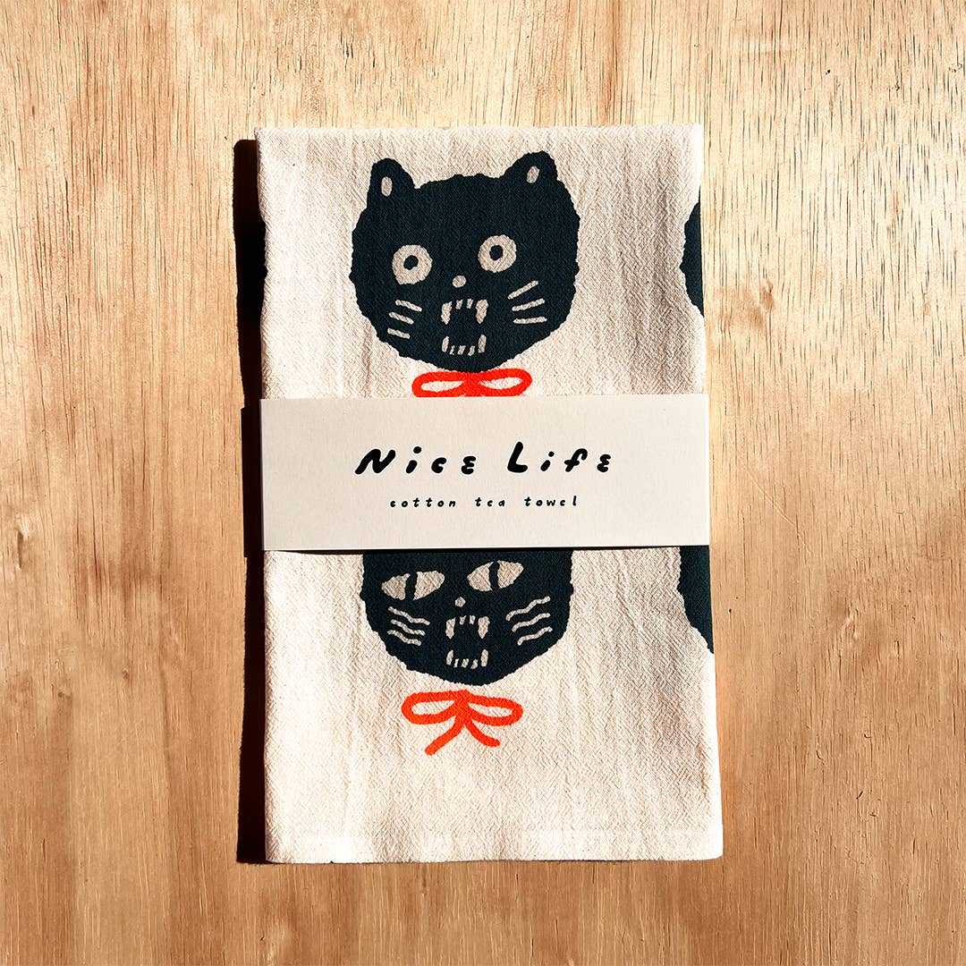 Nice Life • Bad Cats Tea Towel