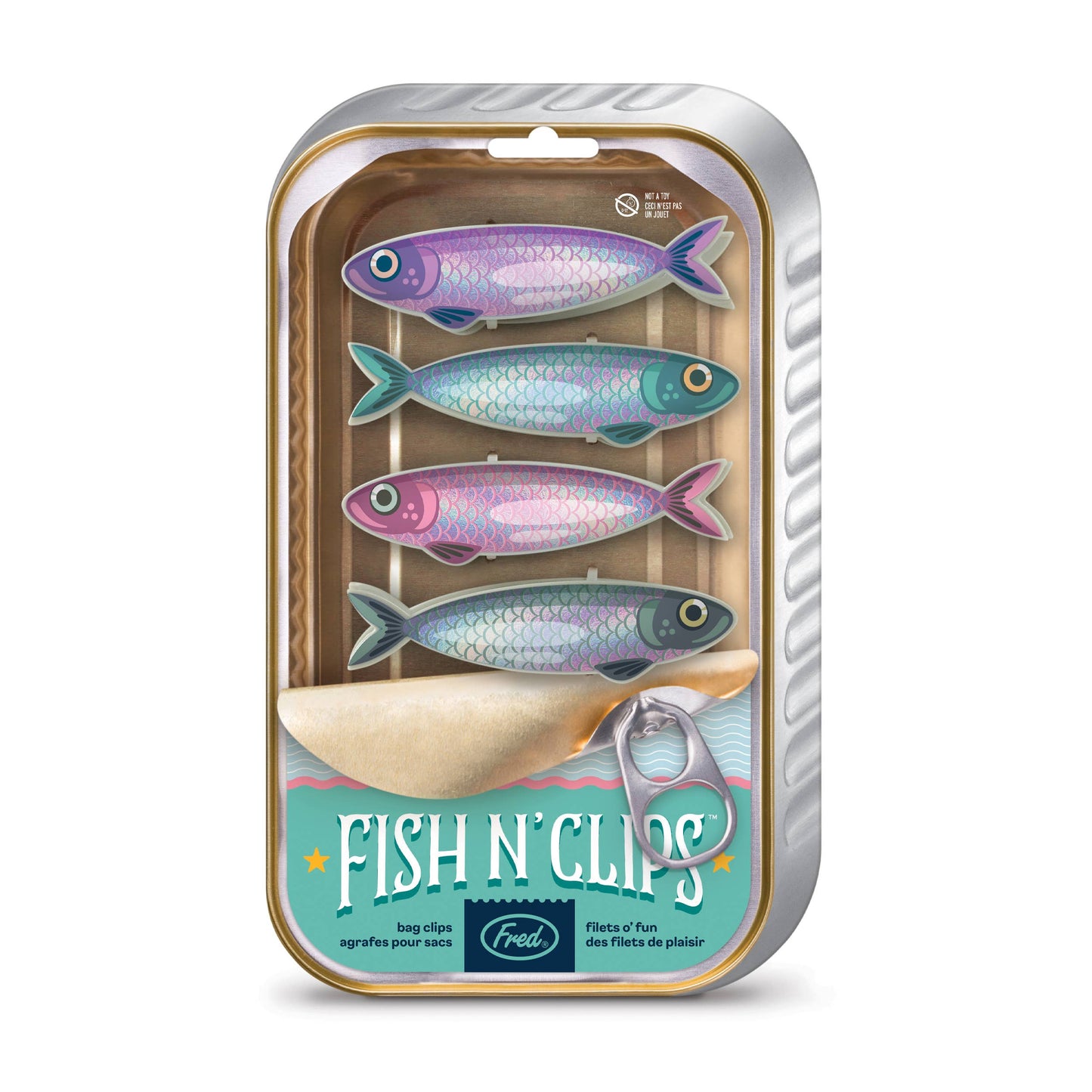 Sardine Fish Bag Clips, Set of 4