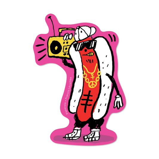 Hot Dog Vinyl Bumper Sticker