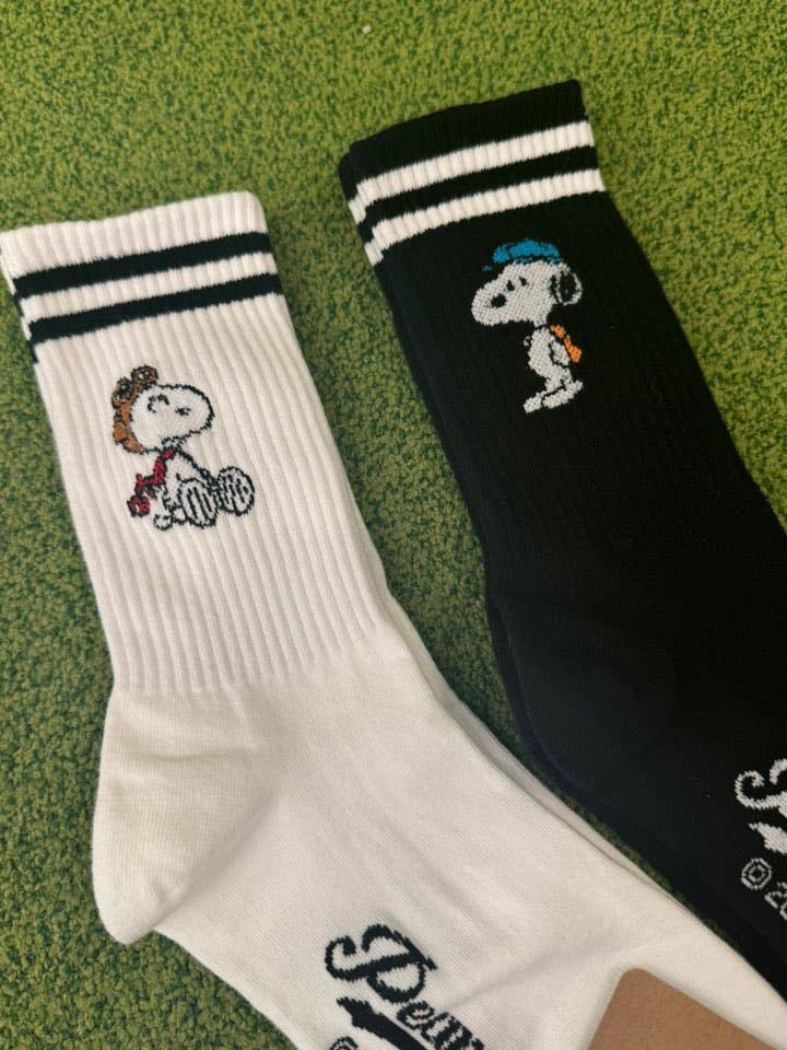 Snoopy • 2-Line Crew Cotton Socks