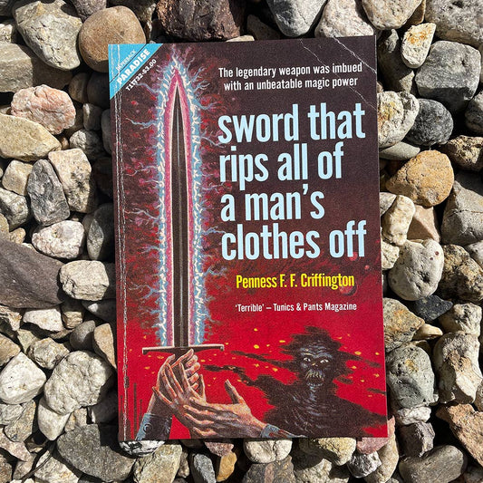Sword That Rips All of a Man's Clothes Off Postcard