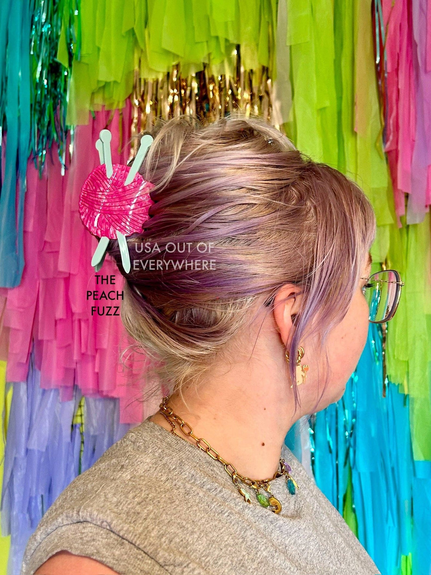 The Peach Fuzz • Yarn Crafts Knitting Needles Hair Claw