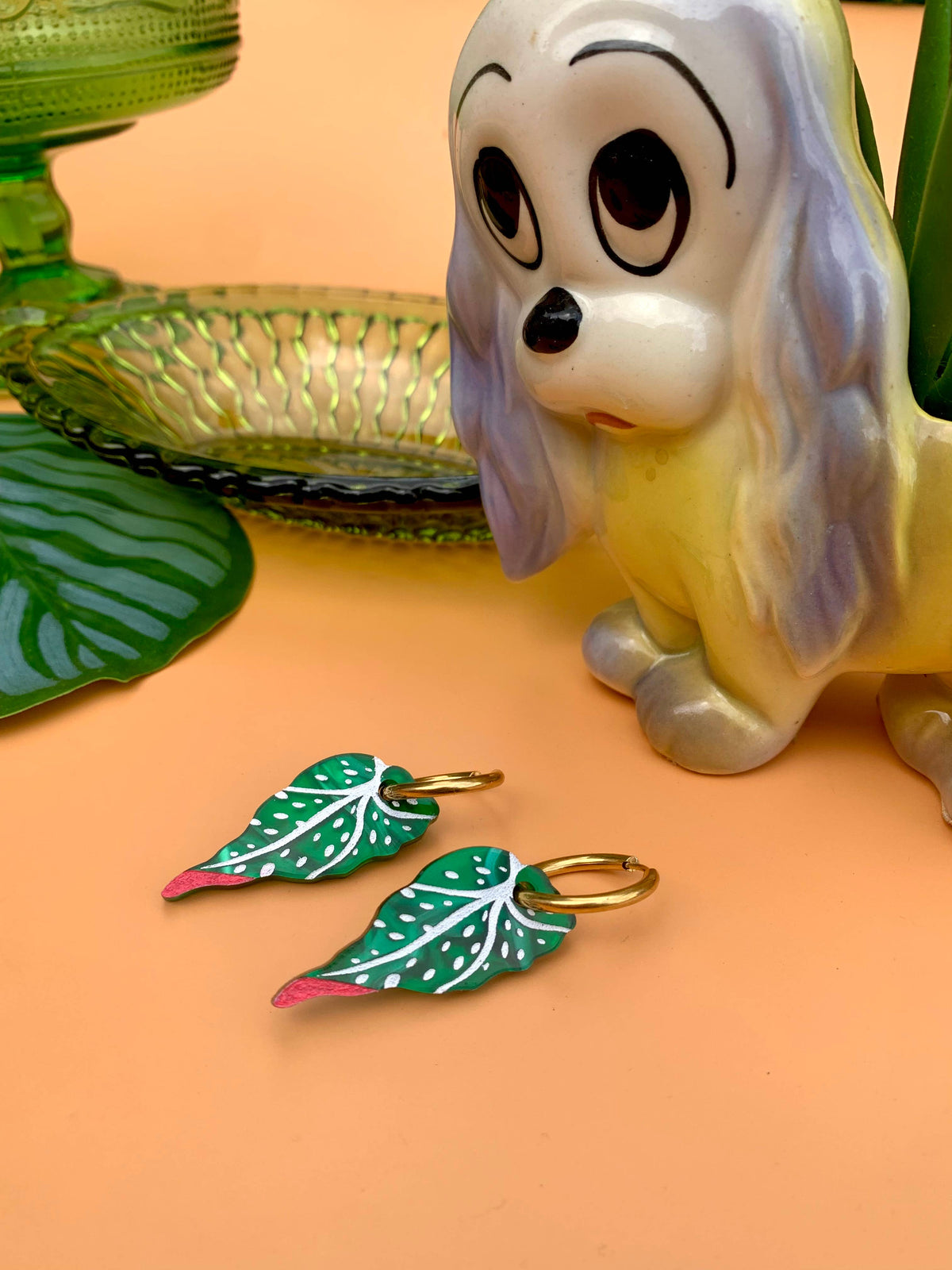 SALE • Not Picasso • Acrylic Earrings, Begonia Leaves