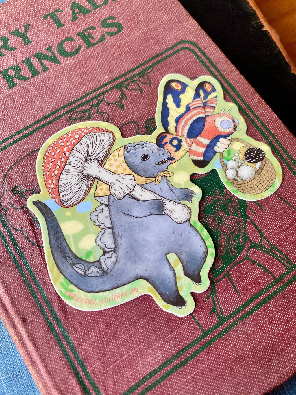 Marika Paz • Kaiju Godzilla Mothra Mushroom Vinyl Sticker