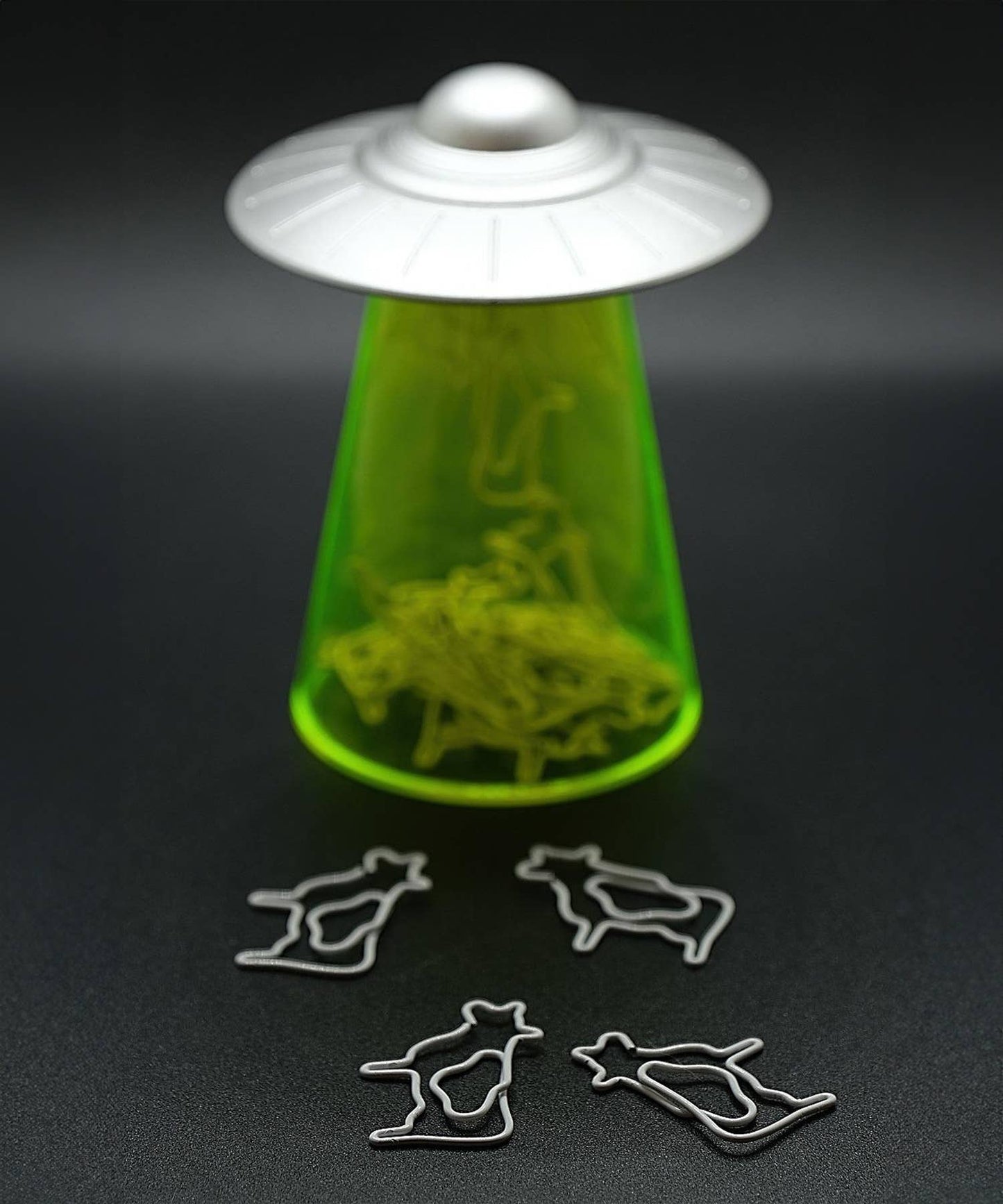 Fred & Friends • UFO Paperclip Dispenser, Cow Paper Clips