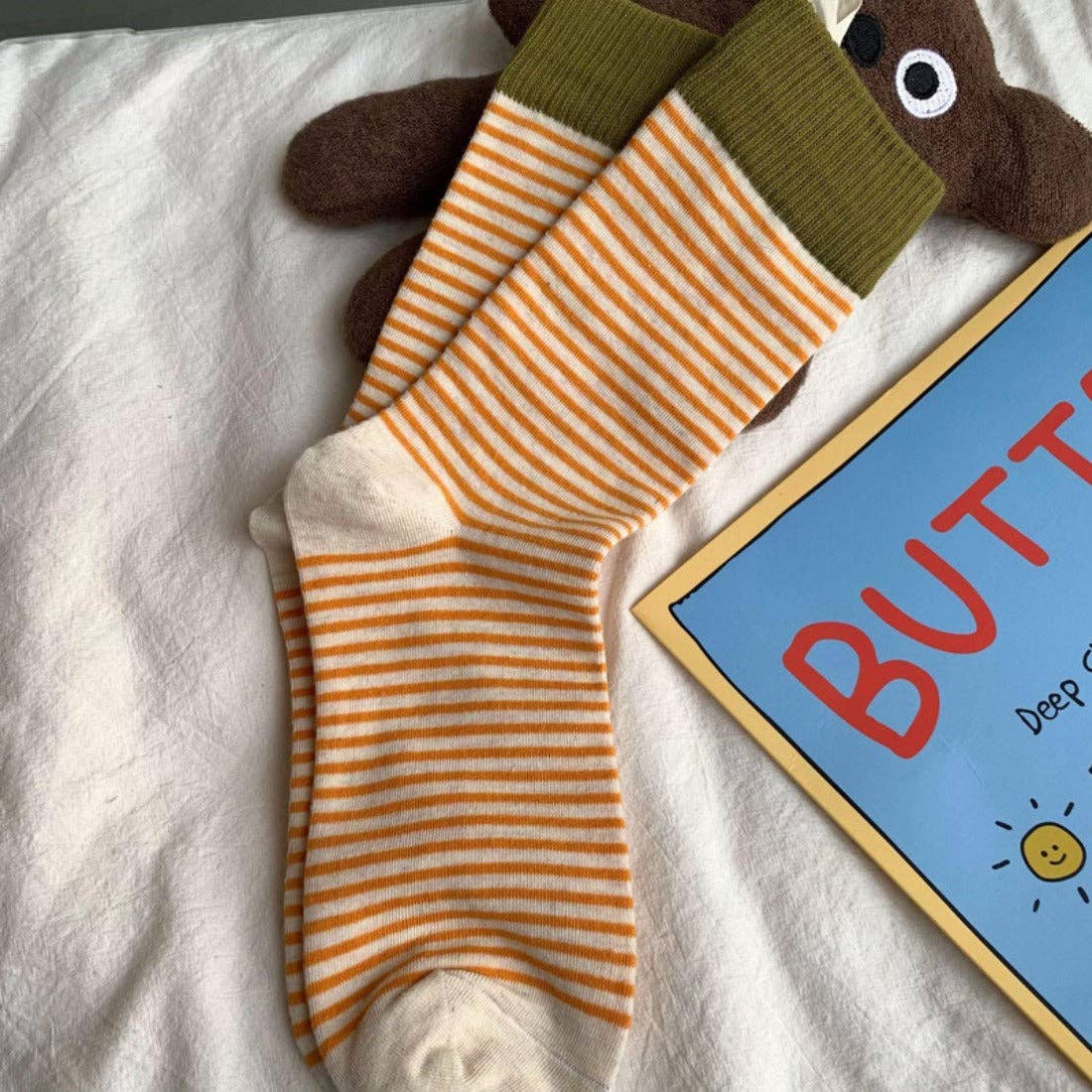 Colorful Striped Mid-Calf Socks