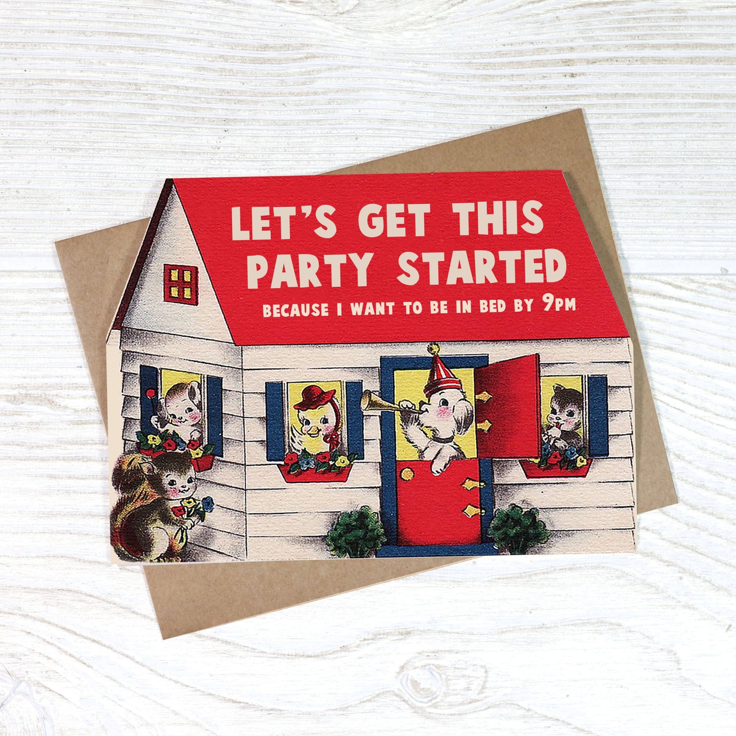 “Let's Get This Party Started” Vintage-Style Birthday Card