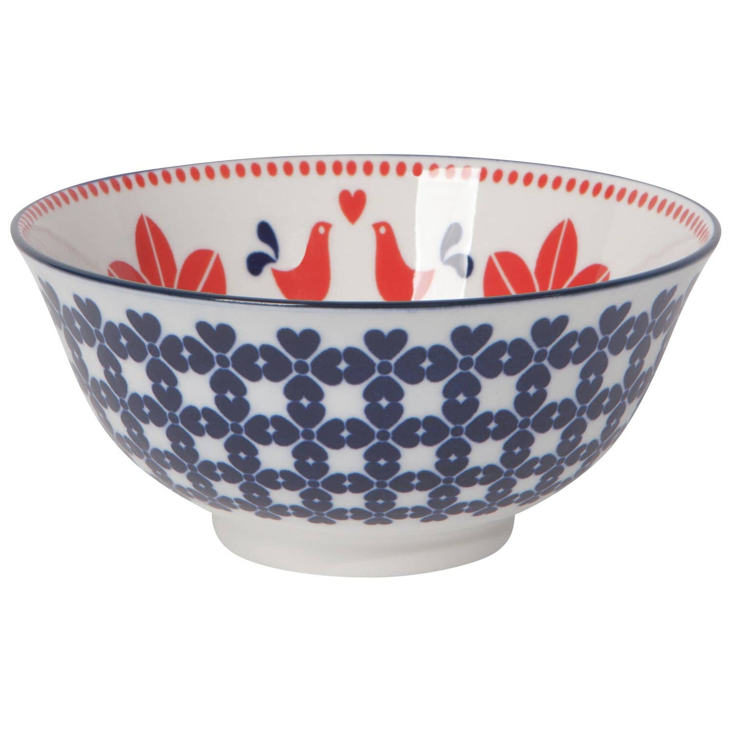 Navy Bird Stamped Bowl 6 inch
