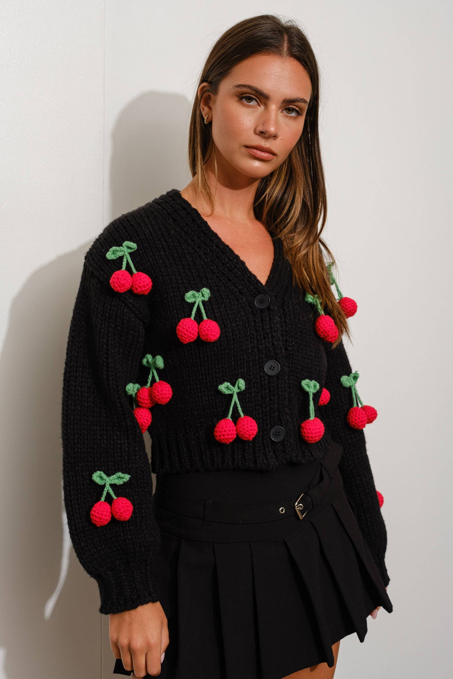 Cropped Cherry Cardigan