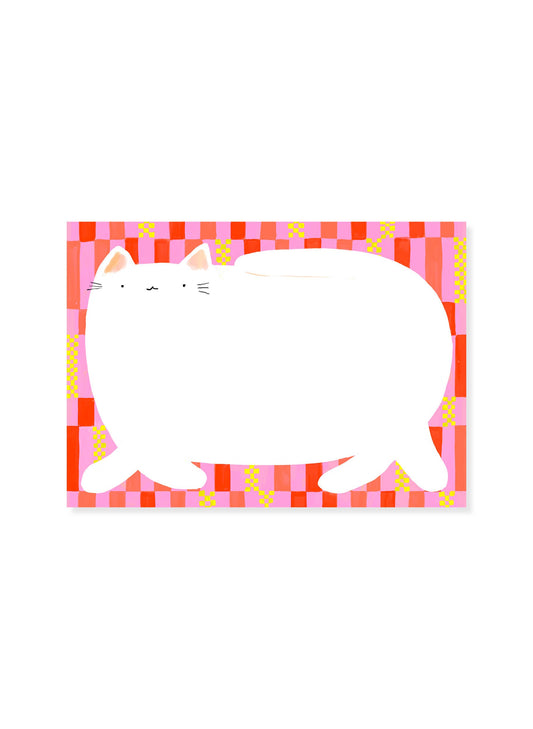 Chester Cat Notepad - Timeless Pink Background