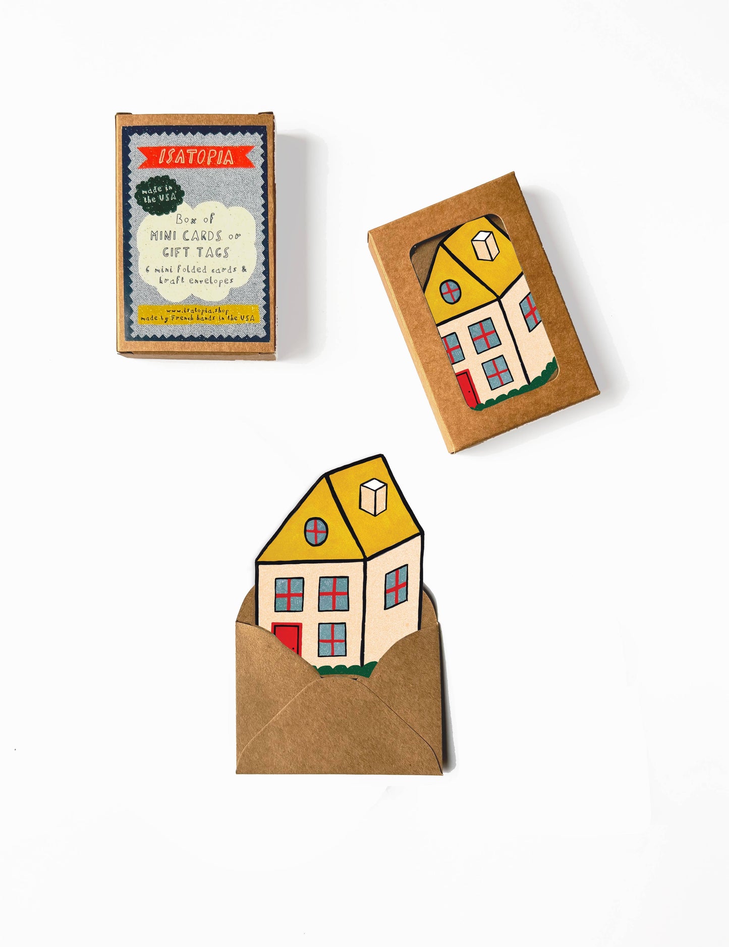 Cosy Home, Mini Die-Cut Blank Greeting Cards, Box of 6