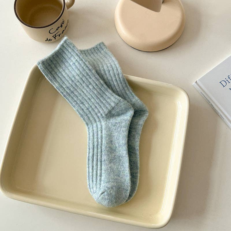 Rufia - 5-Pair Set of Solid Color Wool-Blend Socks