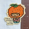 W0nkk0 • "Zest for Life" Kawaii Orange Vinyl Sticker