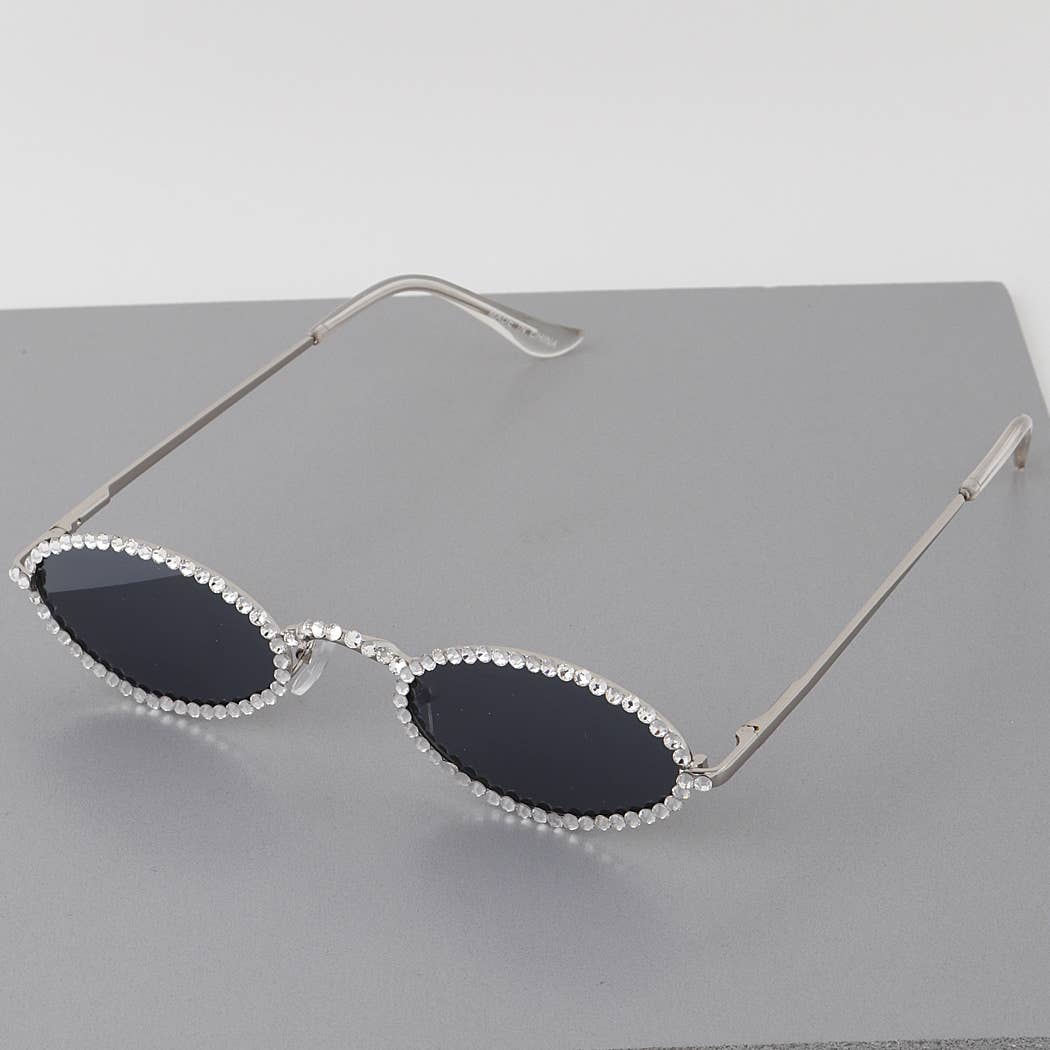 Vintage Style, Jewel Lined Round Sunglasses