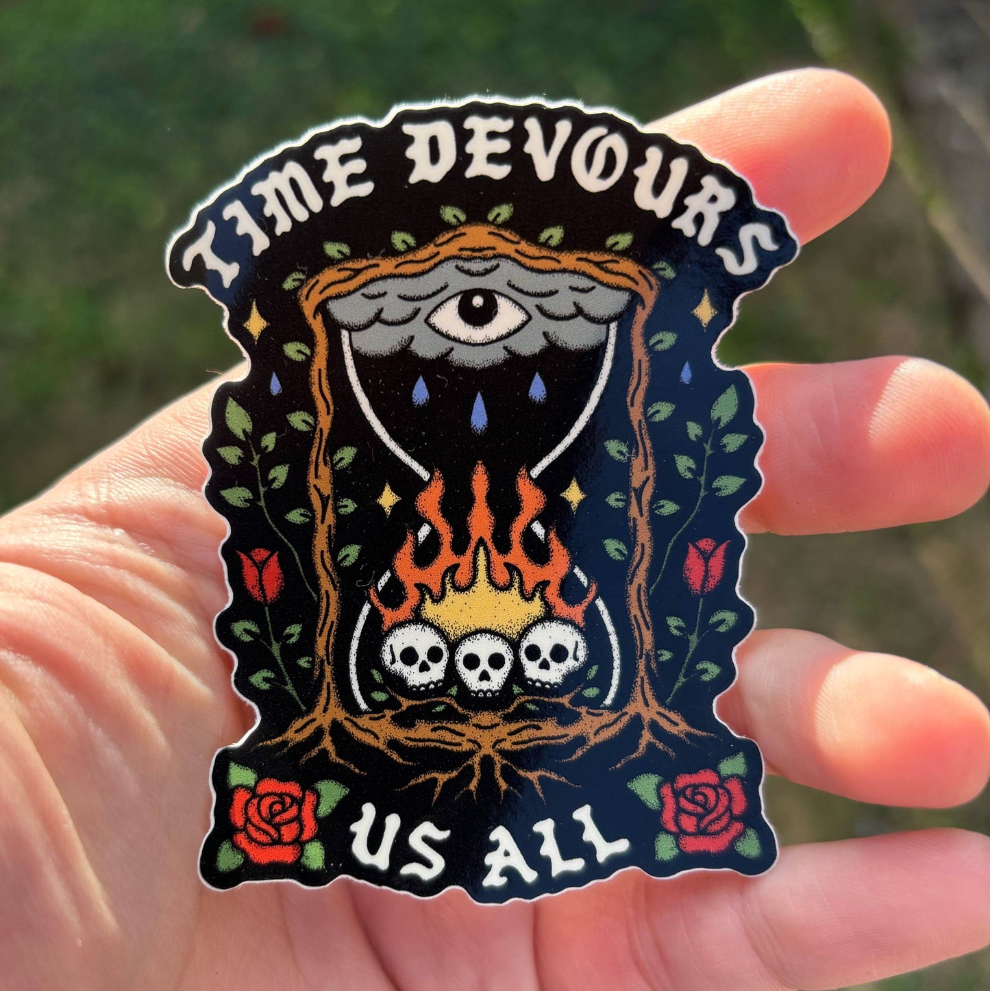 Time devours us all sticker