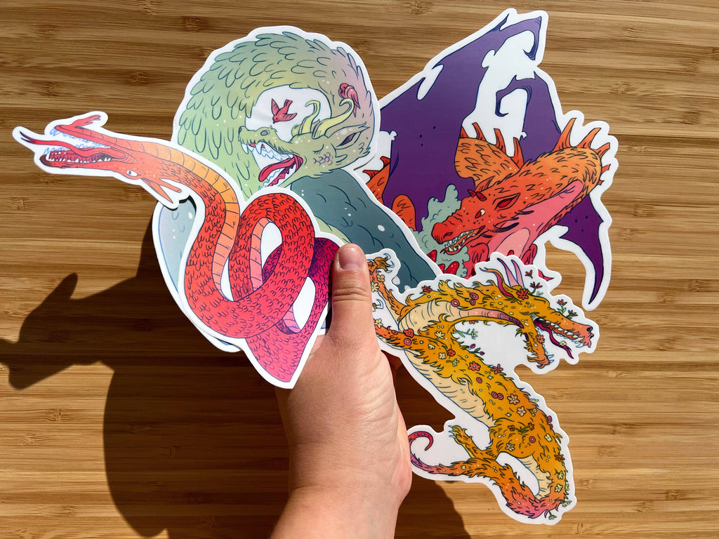 Natalie Anderson • Fall Dragon Large 6” Vinyl Sticker