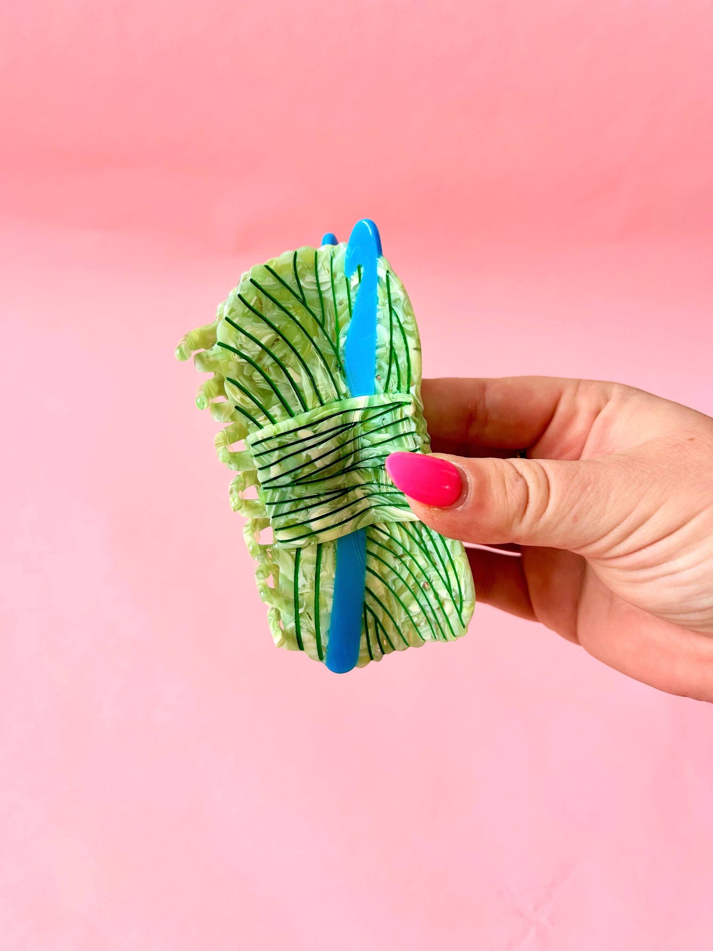 The Peach Fuzz • Crochet Yarn Hair Claw