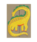Yellow Dino Die-Cut Blank Greeting Card