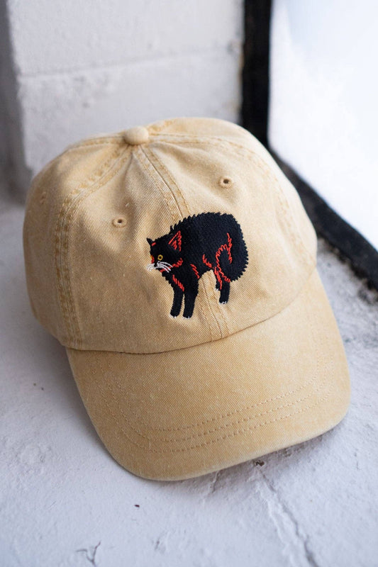 Stay Home Club • Scaredy Cat Hat | Black Cat Embroidered Dad Hat