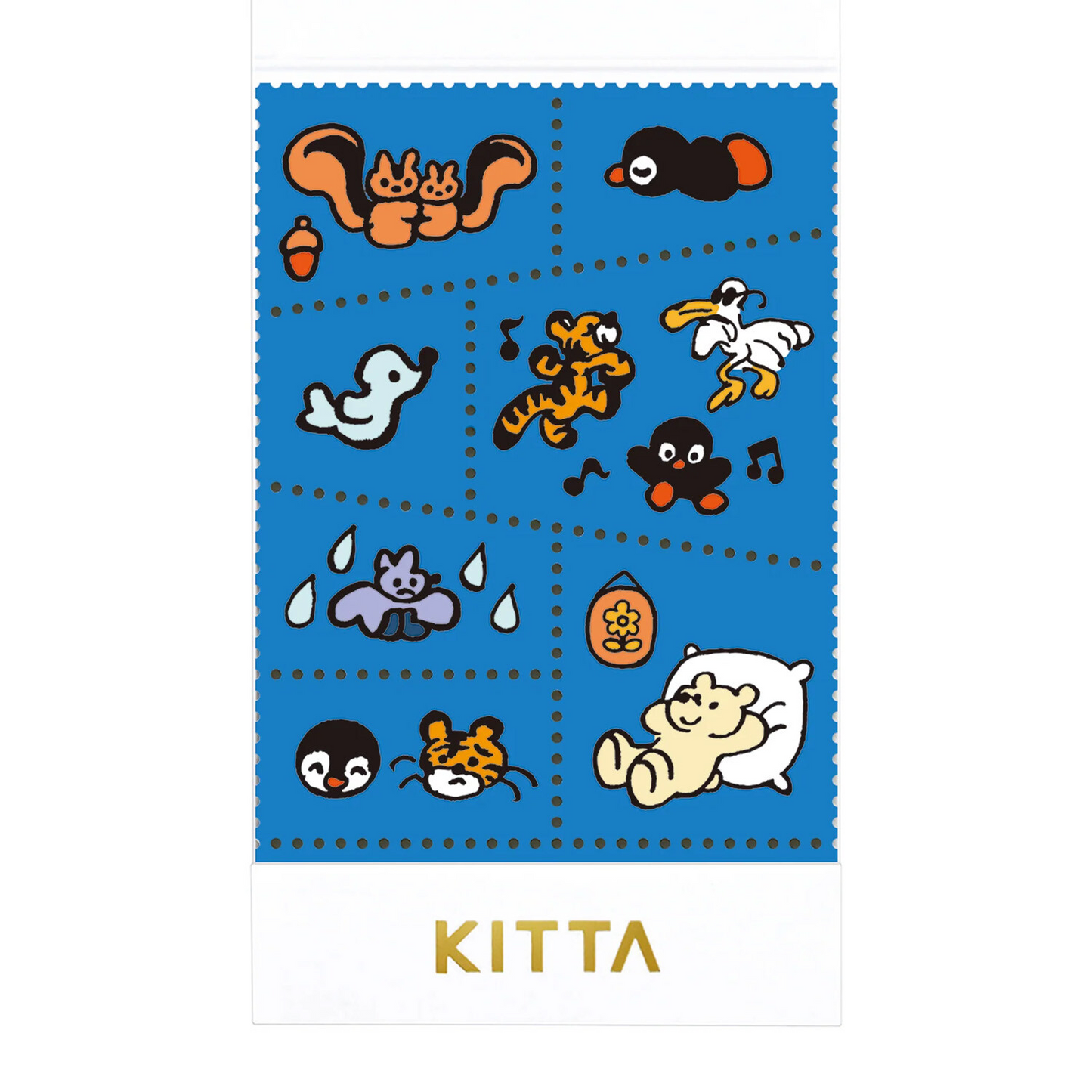 Silly Animals Washi Tape Asymmetrical Strips, Imported Japan