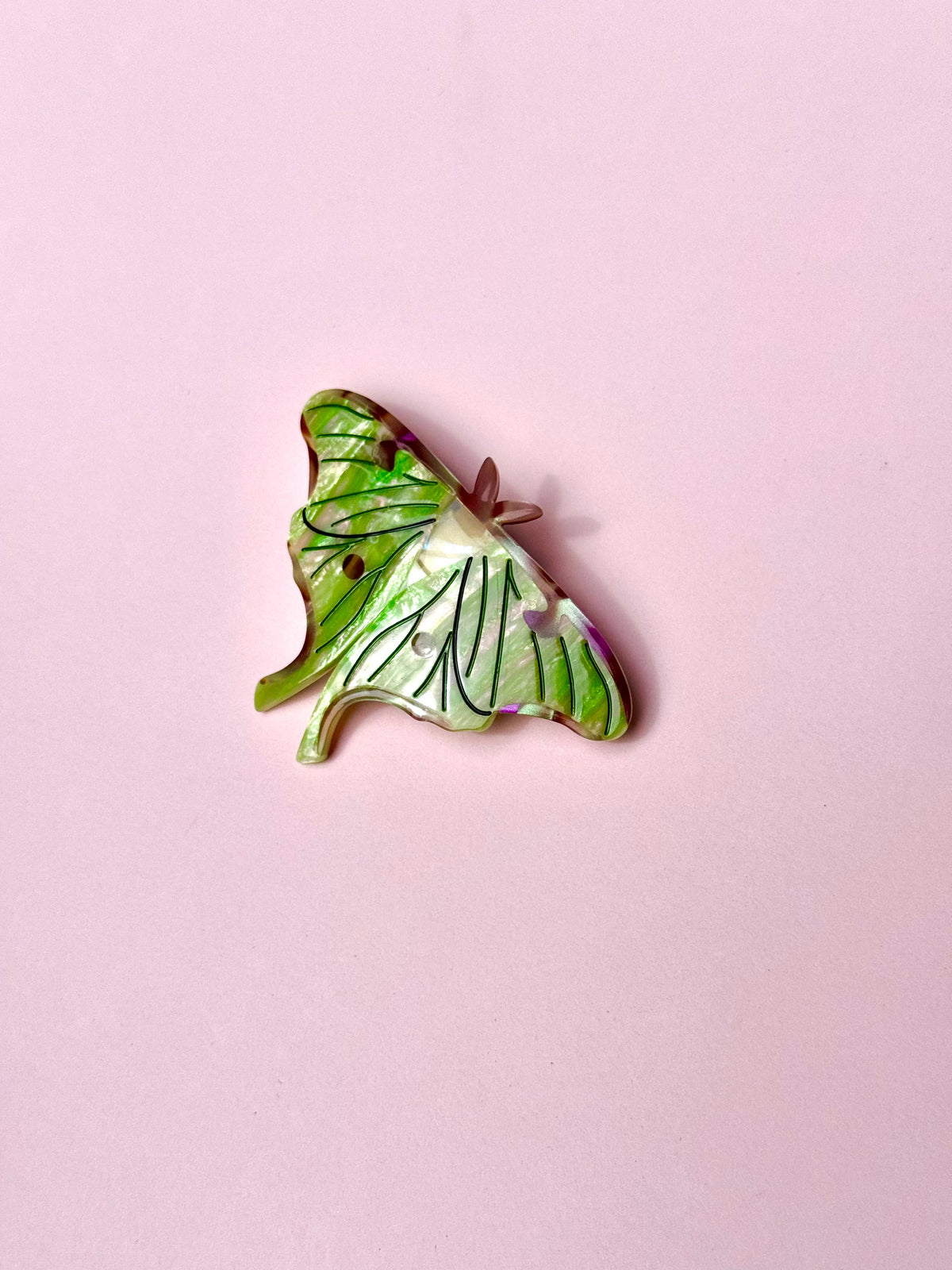 Peach Beast • Luna Moth French Hair Clip