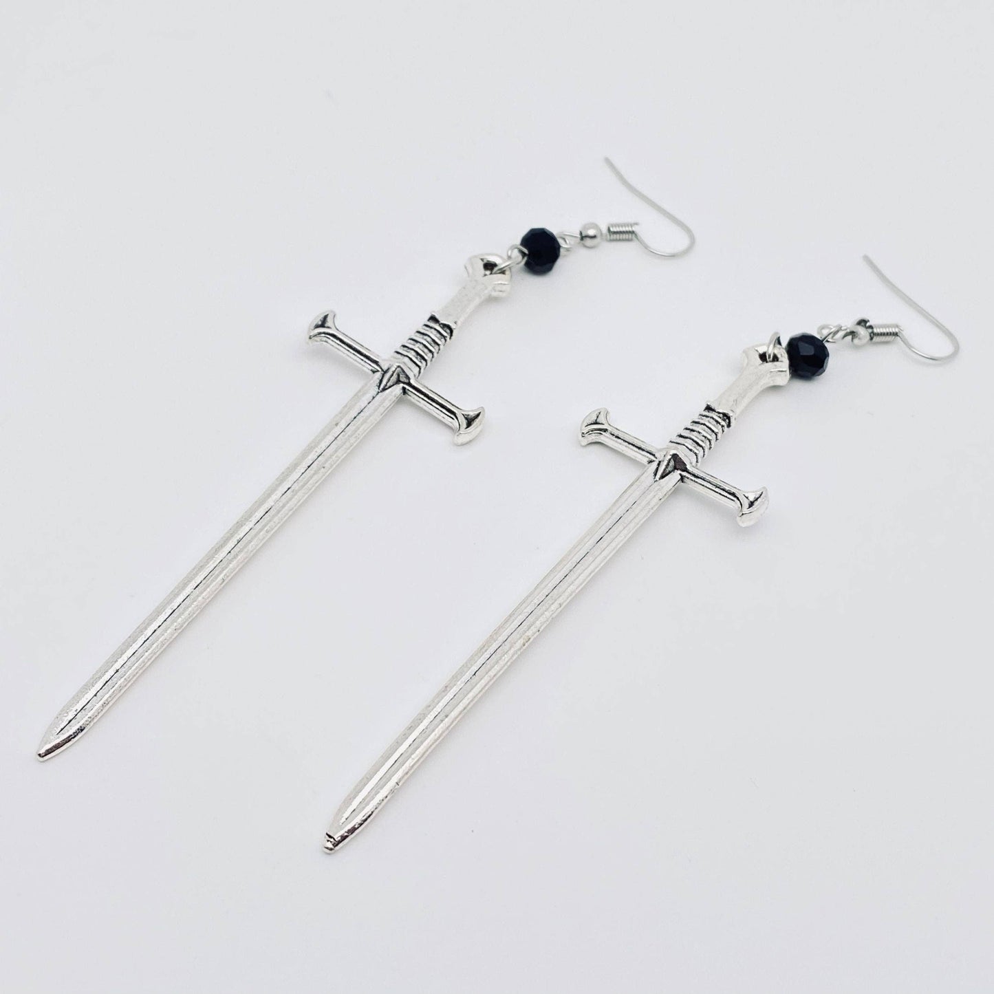 Creative Silver Sword Pendant Earrings