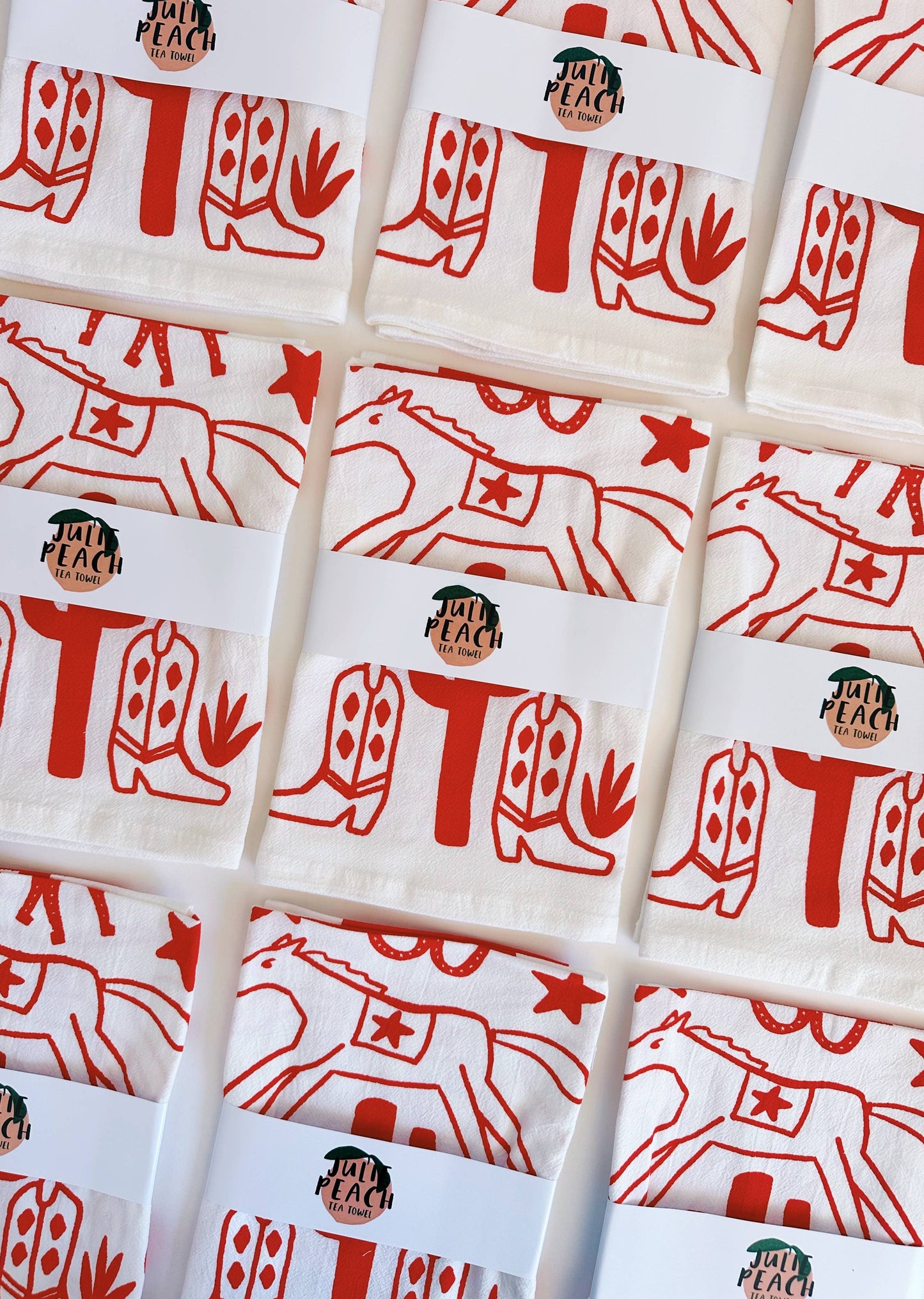Julie Peach • Tea Towel, Red Desert