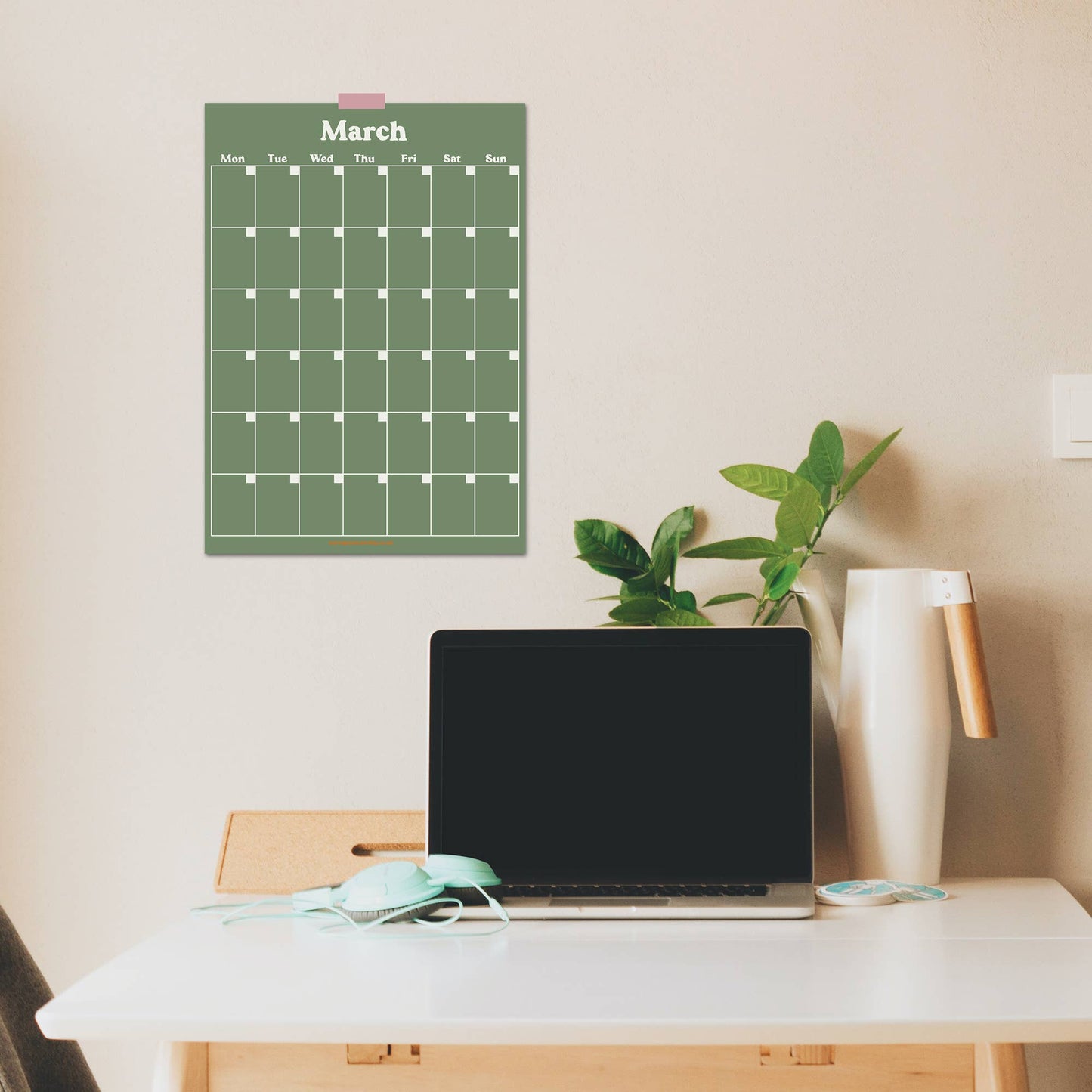 SUNDAY START | Undated A3 Wall Planner | 12 Pages | Muted