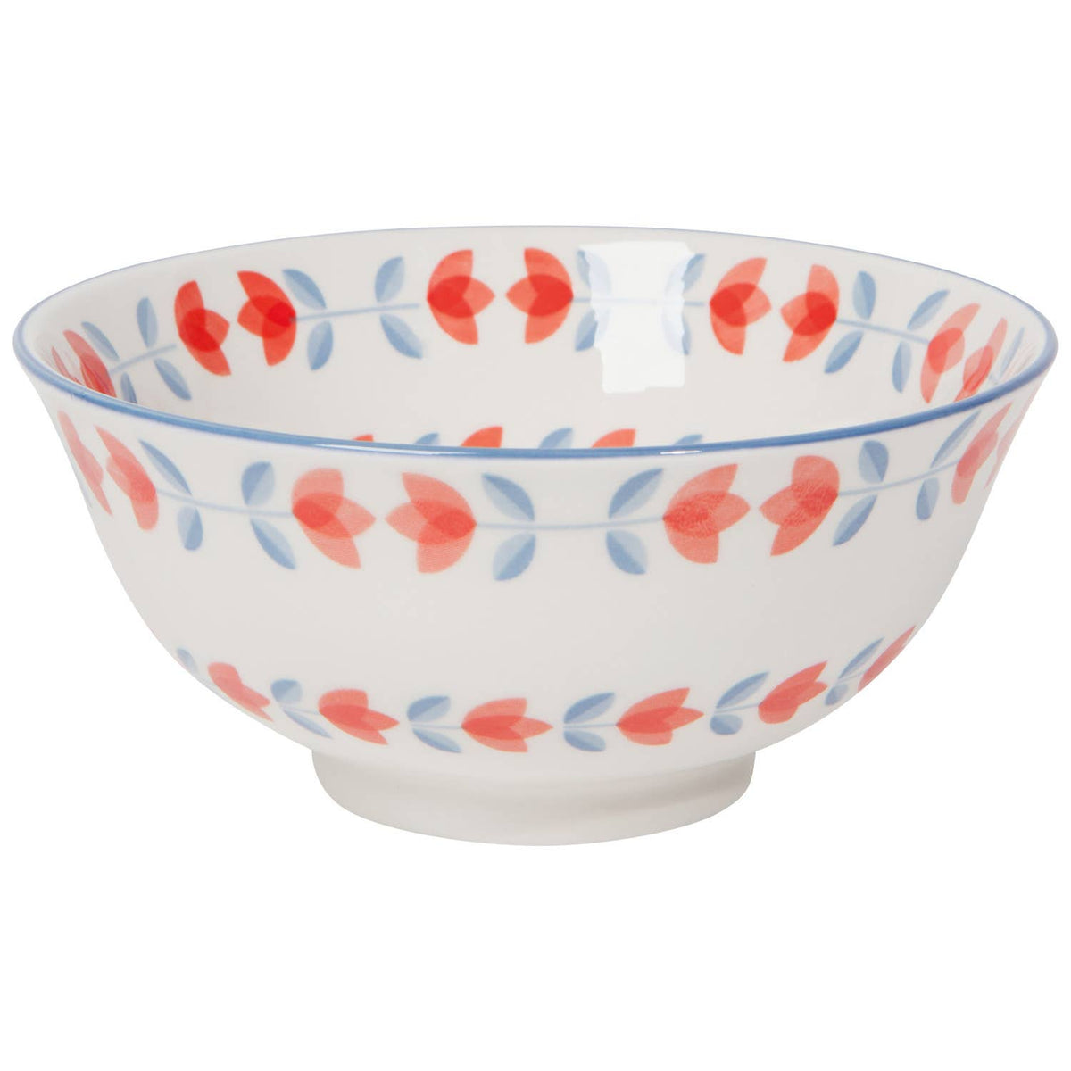 SALE • Red Tulip Stamped Bowl 6 inch