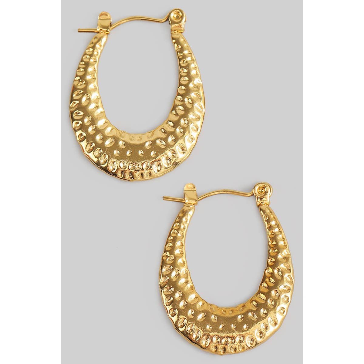 Dotted Detail Hinge Hoop Earrings