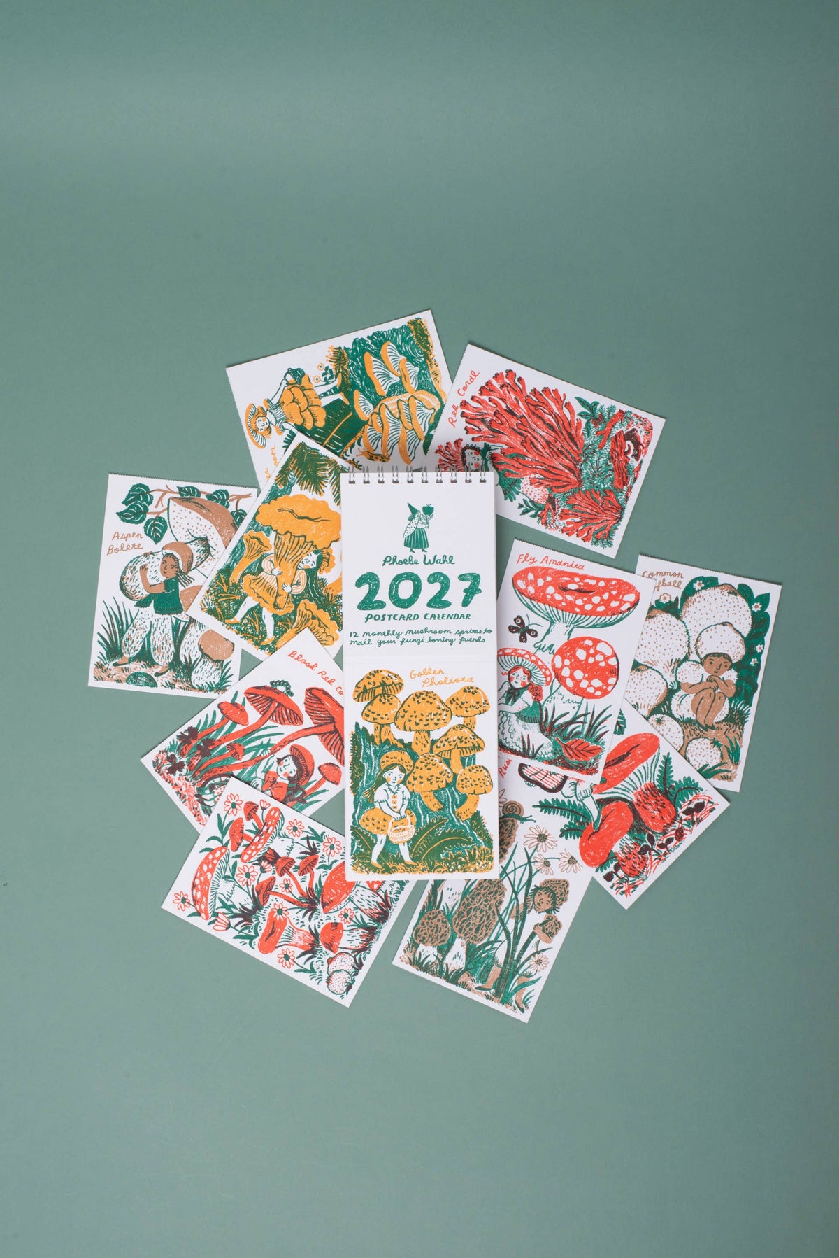 Phoebe Wahl • 2027 Gnomes & Mushrooms Postcard Wall Calendar