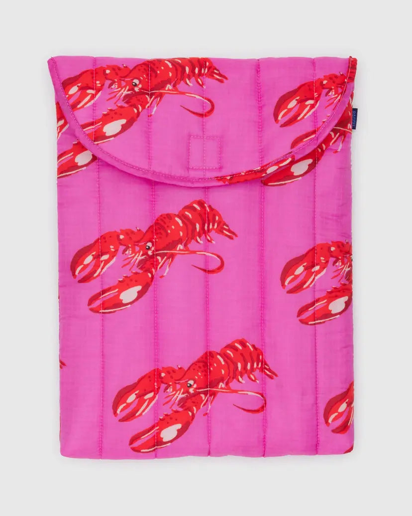 BAGGU • “Pink Lobster” 16” Puffy Laptop Sleeve