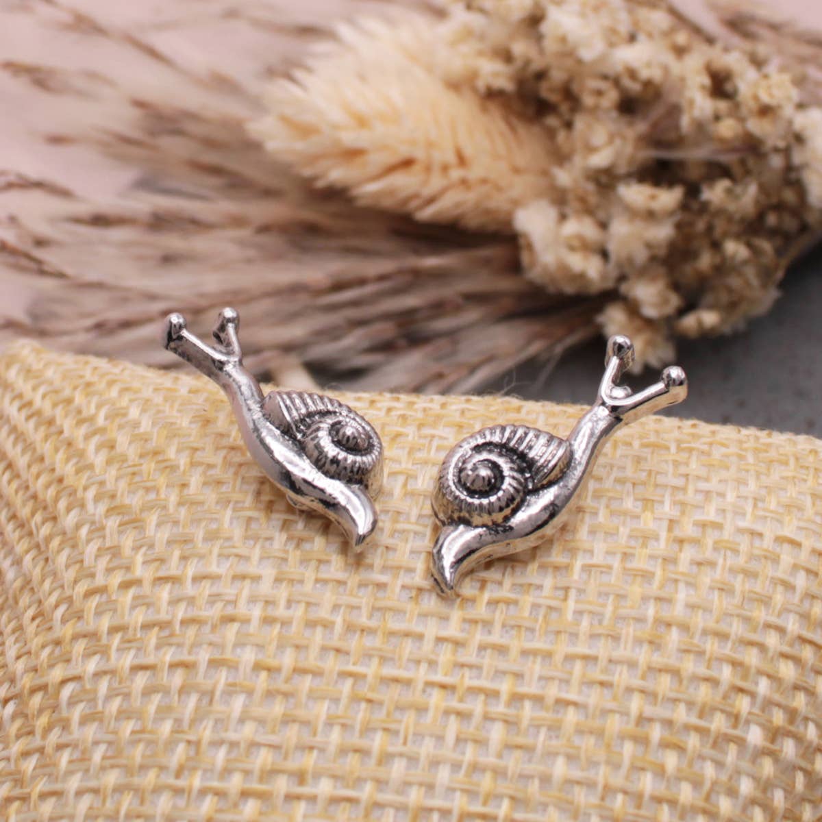 Garden Dweller Silver Color Snail Post Earrings