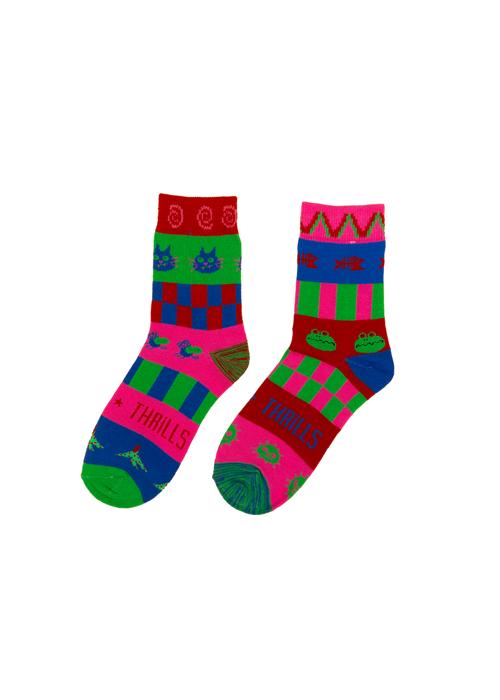 Gentle Thrills • Mismatched Wacky Crew Socks