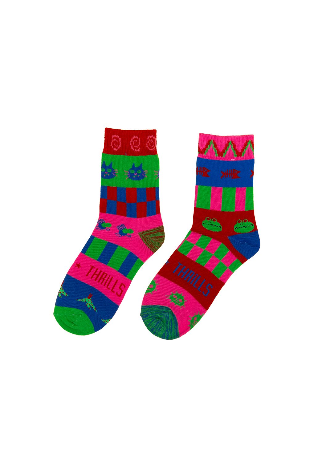 Gentle Thrills • Mismatched Wacky Crew Socks