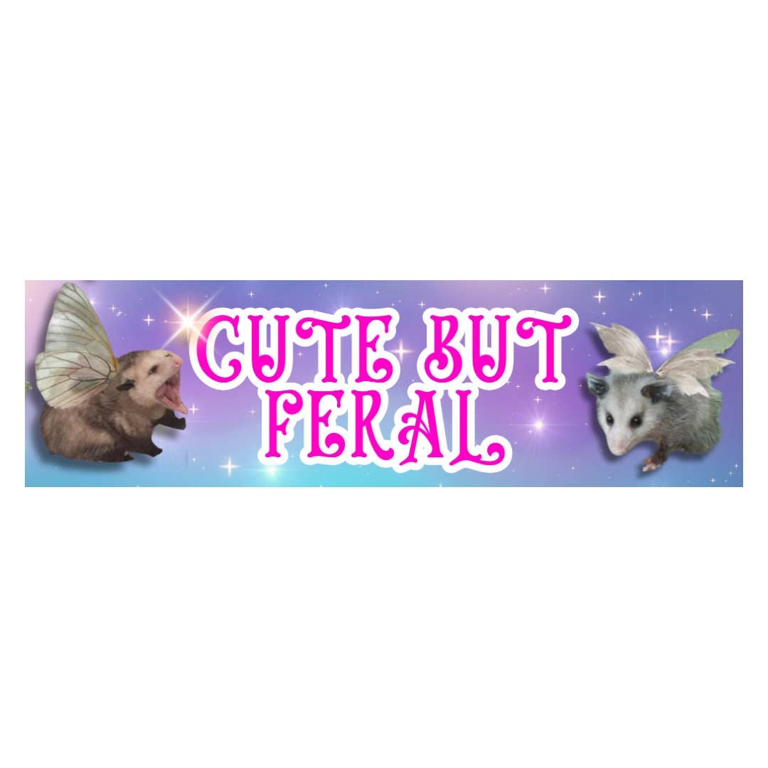 Frog Mustard • Cute but Feral Possum Fairies Bumper Sticker